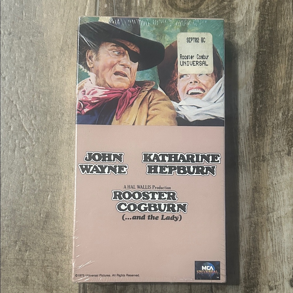 Vintage Rooster Cogburn movie VHS cassette tape with John Wayne. New and sealed